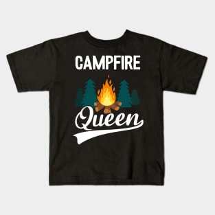 Campfire Queen Funny Camping Kids T-Shirt